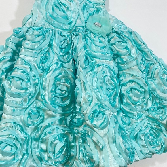 Holiday Editions Turquoise Floral Ruffle Dress - Picture 6 of 8